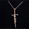 Jesus Cross English Letter Faith Clavicle Chain