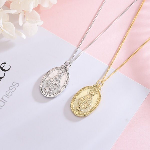 Virgin Mary sweater necklace