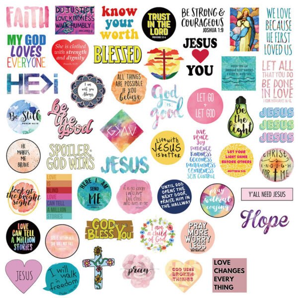 Faith Quotes Stickers Trolley Box Stickers