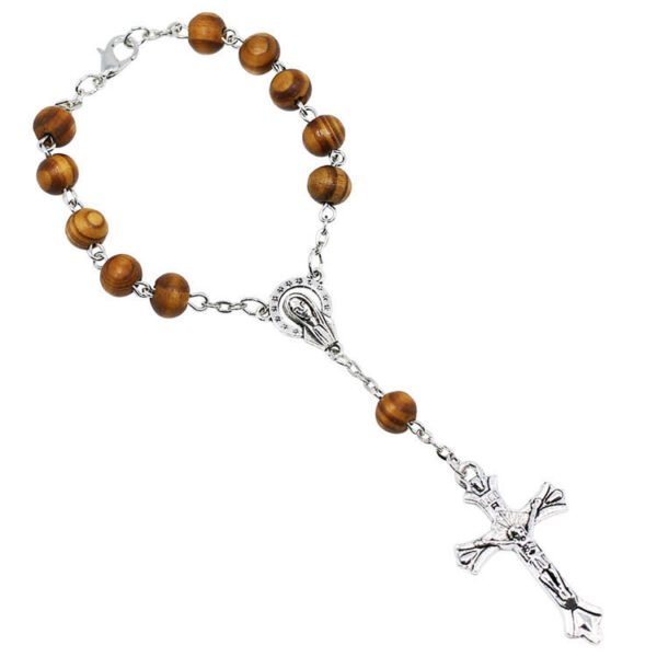Wooden Beads Cross Catholic Rosary Rosary Bracelet