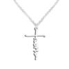 Stainless steel faith letter pendant necklace