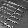 Stainless steel faith letter pendant necklace