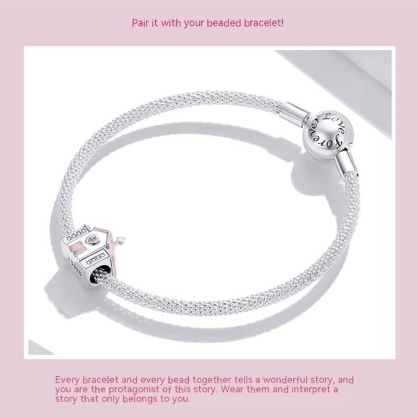 Romantic Wedding Church Diy String Ornament Accessories Cross 925 Silver Bead