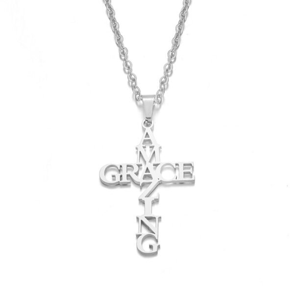 Stainless Steel AMAZING GRACE Necklace Faith