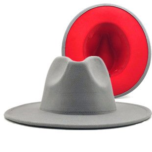 Simple Church Hat Suede Belt Woolen Hat British Style Fedora Hat Wide Brim Hat Women's Autumn And Winter Top Hat