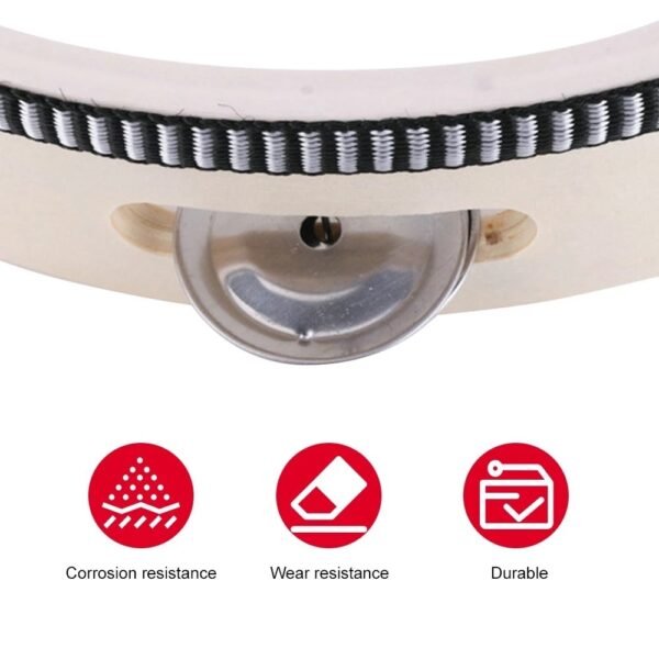 Suitable For Hand-cranking Tambourine Church Tambourine Stainless Steel Bell Musical Instrument