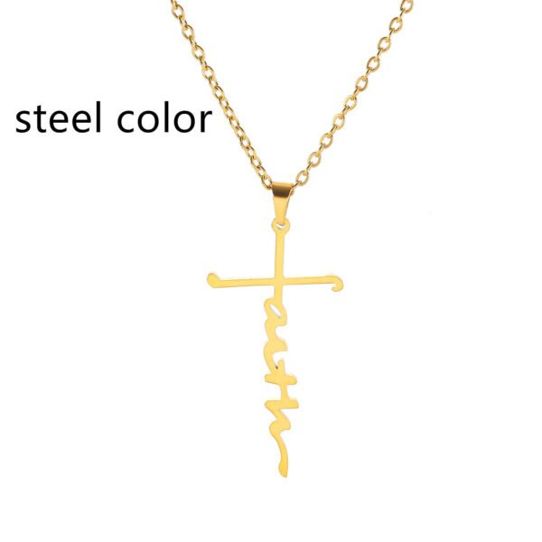 Stainless Steel Faith Necklace Faith English Name Special Symbol