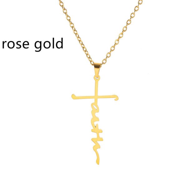 Stainless Steel Faith Necklace Faith English Name Special Symbol