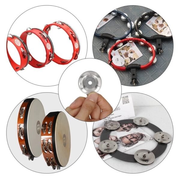 Suitable For Hand-cranking Tambourine Church Tambourine Stainless Steel Bell Musical Instrument